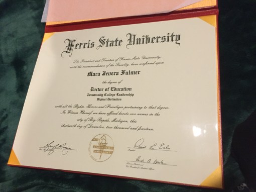 Doctorate in Education, Community College Leadership Issued 12/13/14