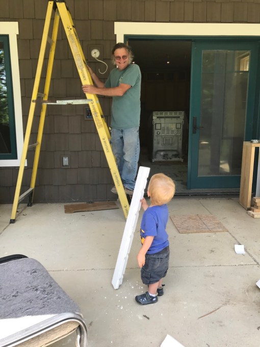 Steve with grandson helper.